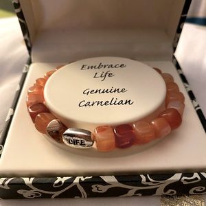 Luxurious vintage real beautiful beasts from genuine carnelian stone and sliver